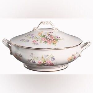 Vintage Rare Queen Anne ‘Old Country Spray’ Covered Dish